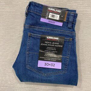 Kirkland Signature Jeans Mens 30 x 32 Blue Straight Fit Comfort Stretch Denim